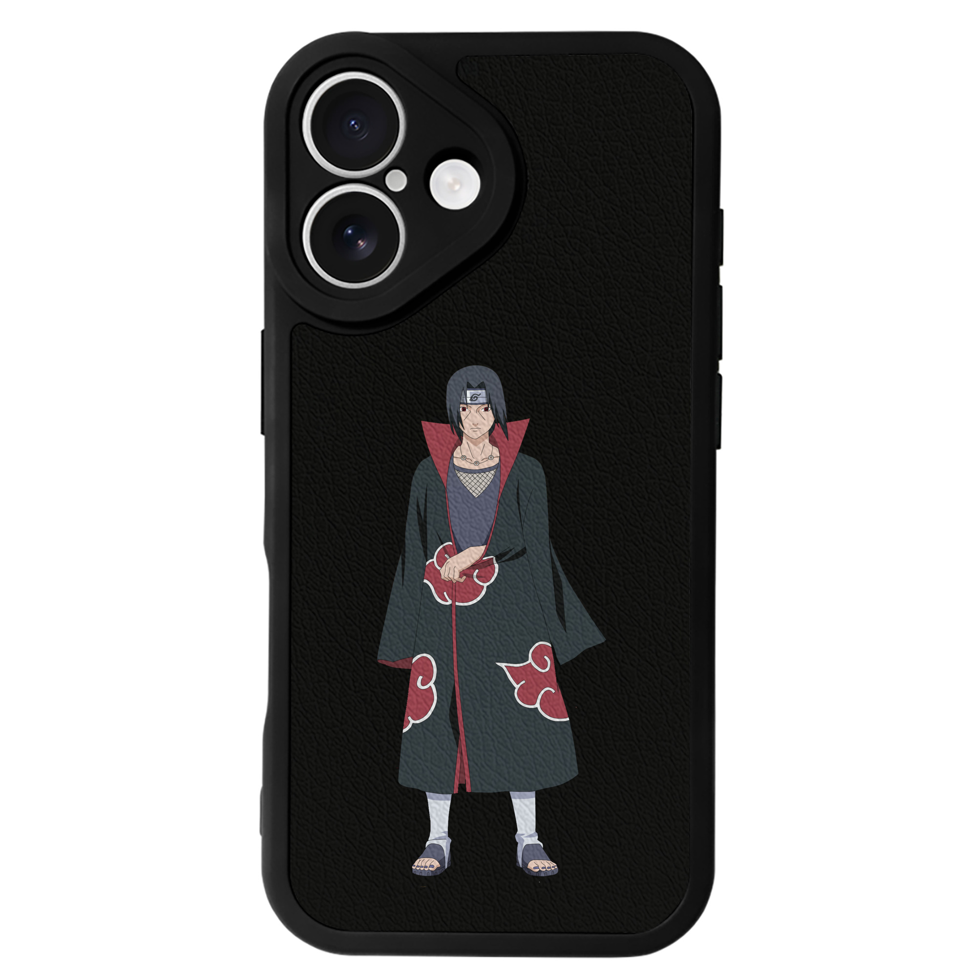 （画像用） NARUTO -ナルト- うちは イタチ Uchiha Itachi 【iPhone 16シリーズ対応】シリコンスマホケース（レザー調） 材質：シリコン